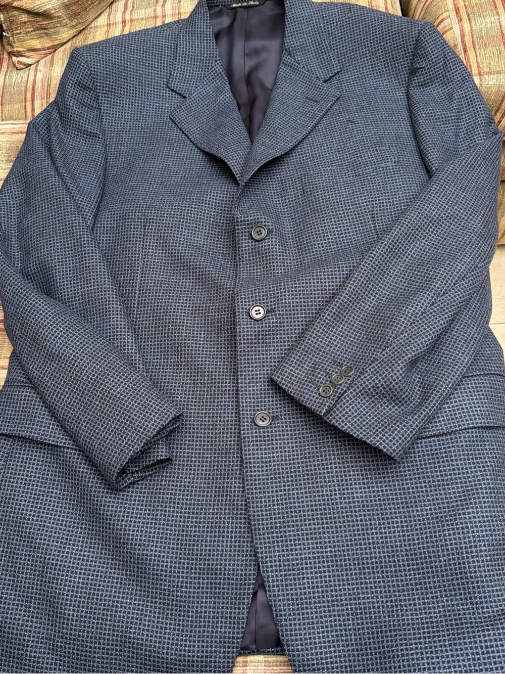 Canali Navy Textured Sport Coat Blazer